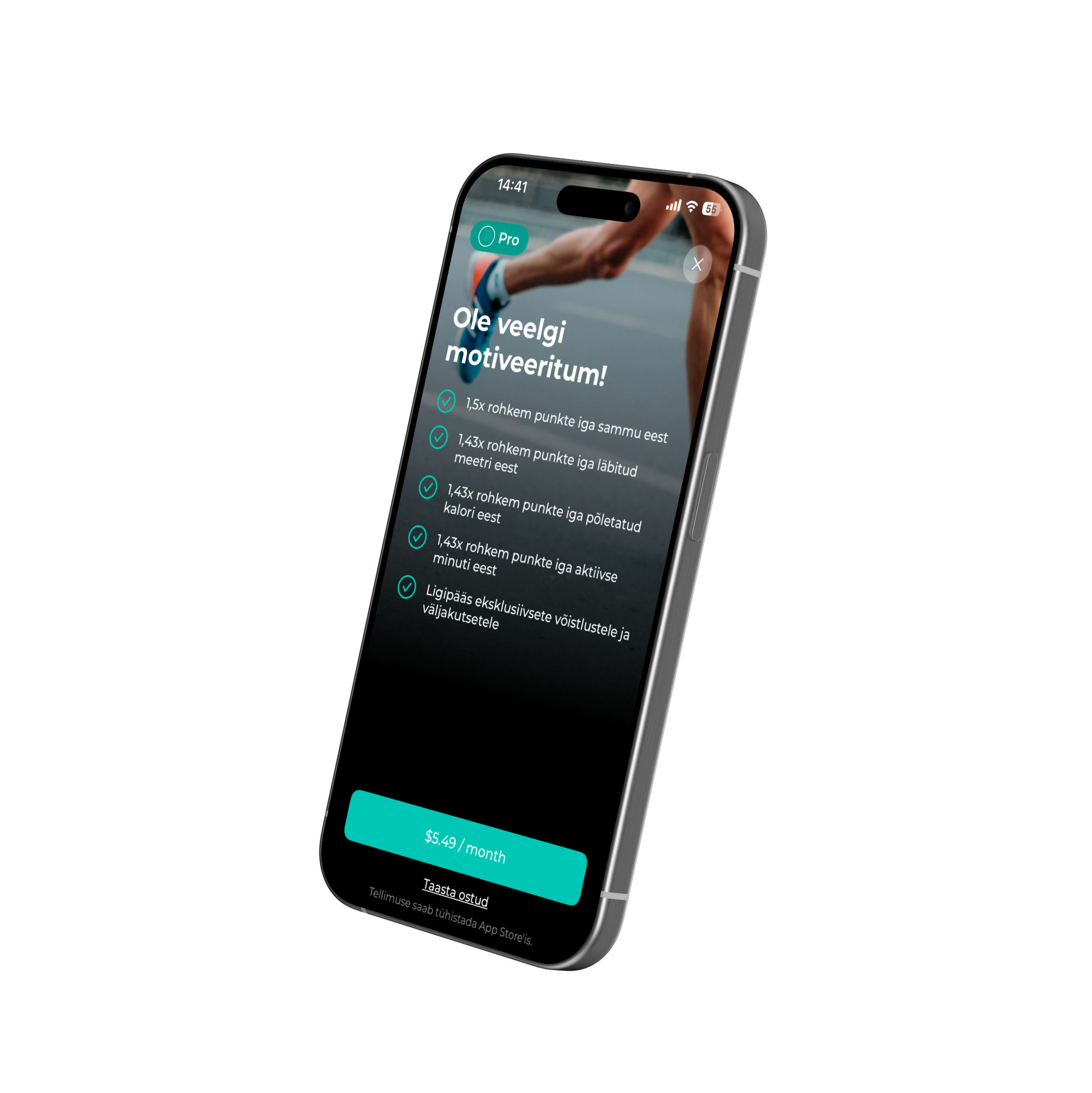 Nutitelefon FitSphere Pro paketi ekraaniga: rohkem punkte sammude, meetrite, kalorite ja aktiivsusminutite eest
