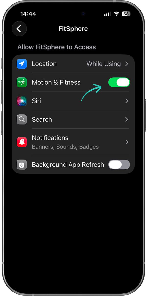 FitSphere äpp kuvab aktiivsusminuteid ja treeningute ajalugu nutitelefonis