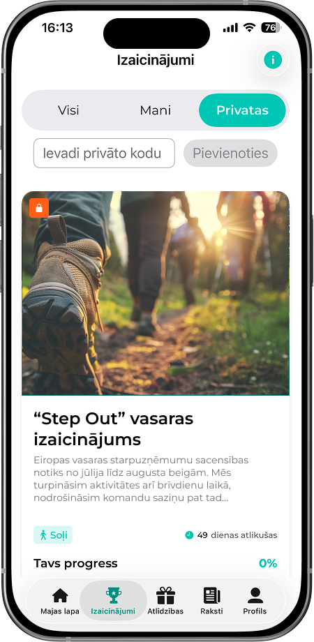 Trīs soļi, lai piedalītos izaicinājumā